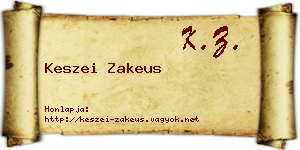 Keszei Zakeus névjegykártya